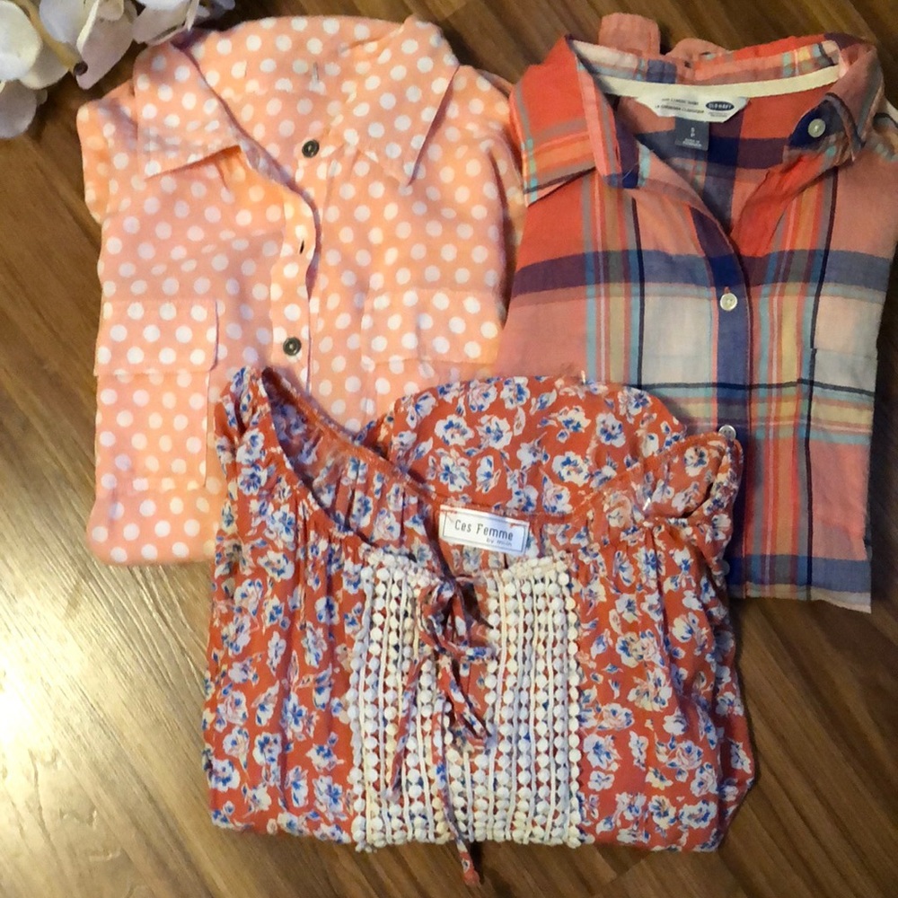 3 piece Size small Blouse Button Down Bundle